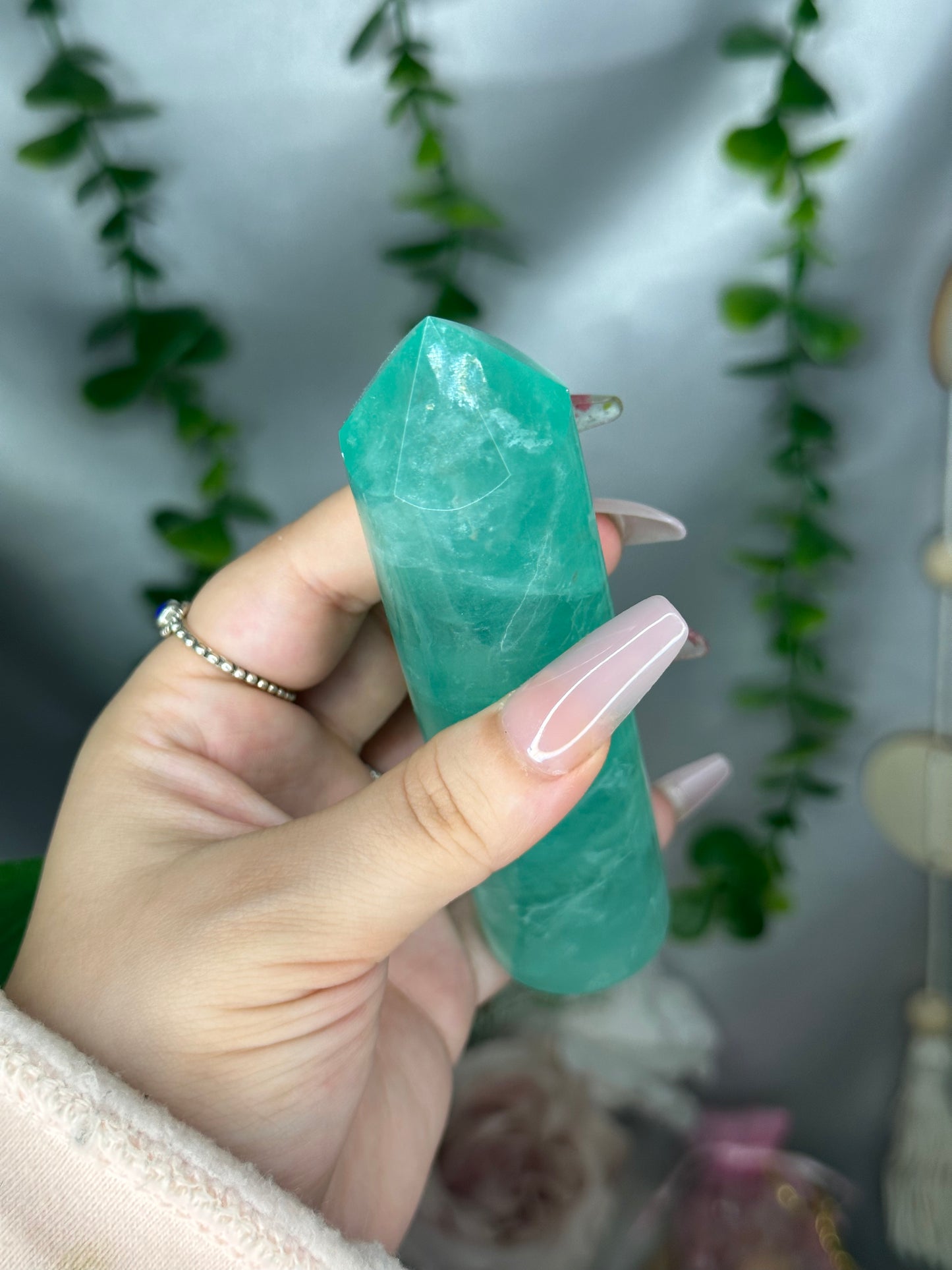 “Baja Blast” Green Fluorite Tower