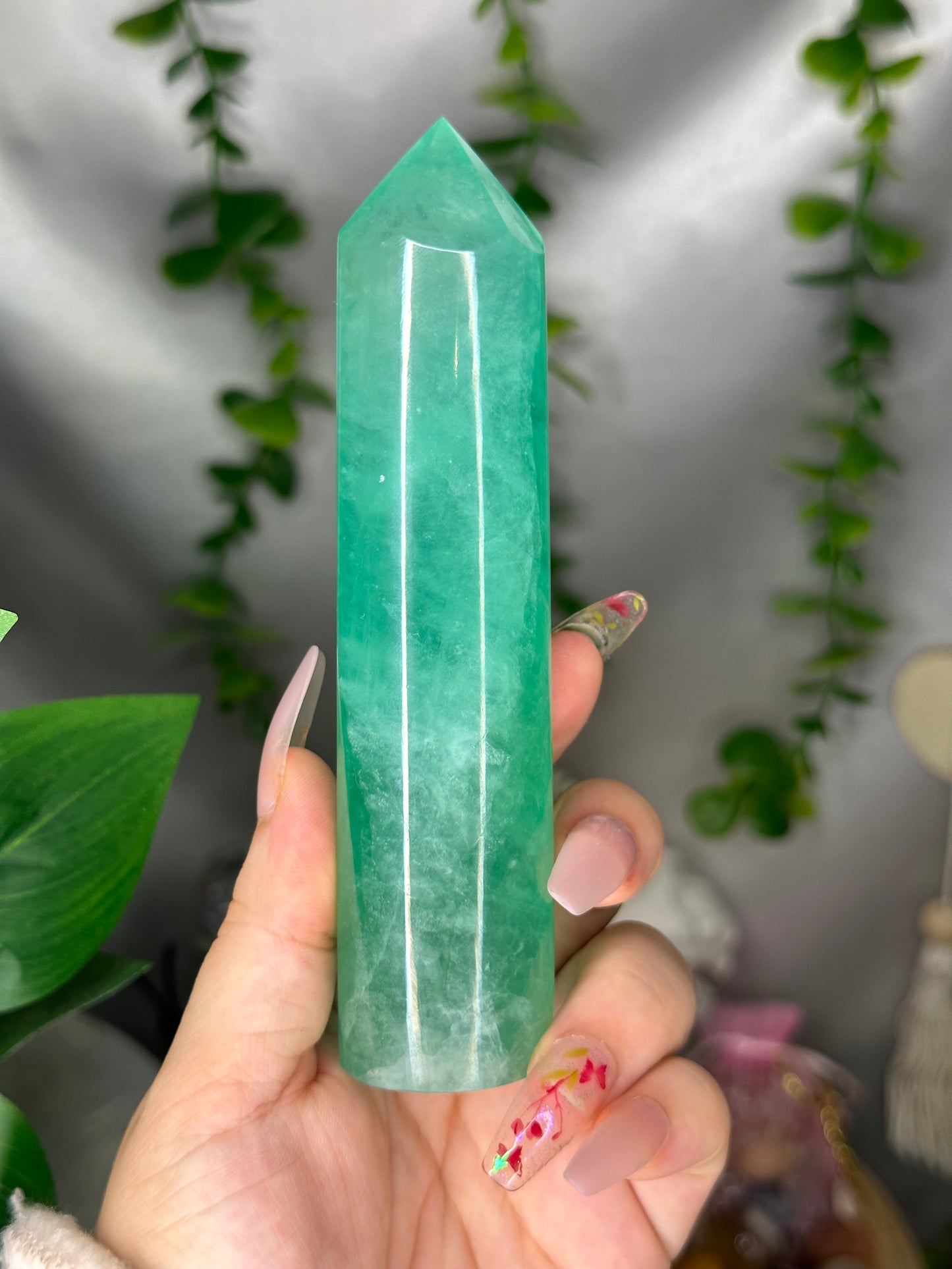 “Baja Blast” Green Fluorite Tower