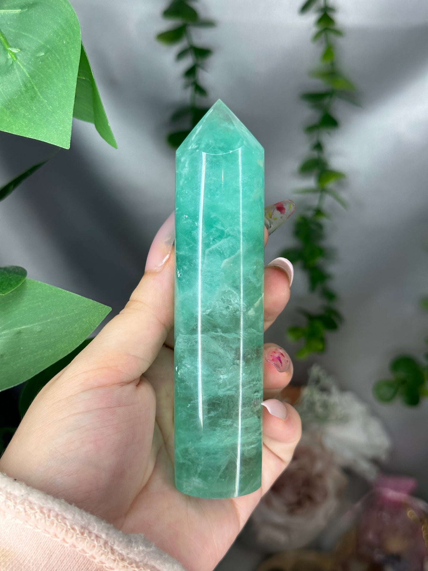 “Baja Blast” Green Fluorite Tower