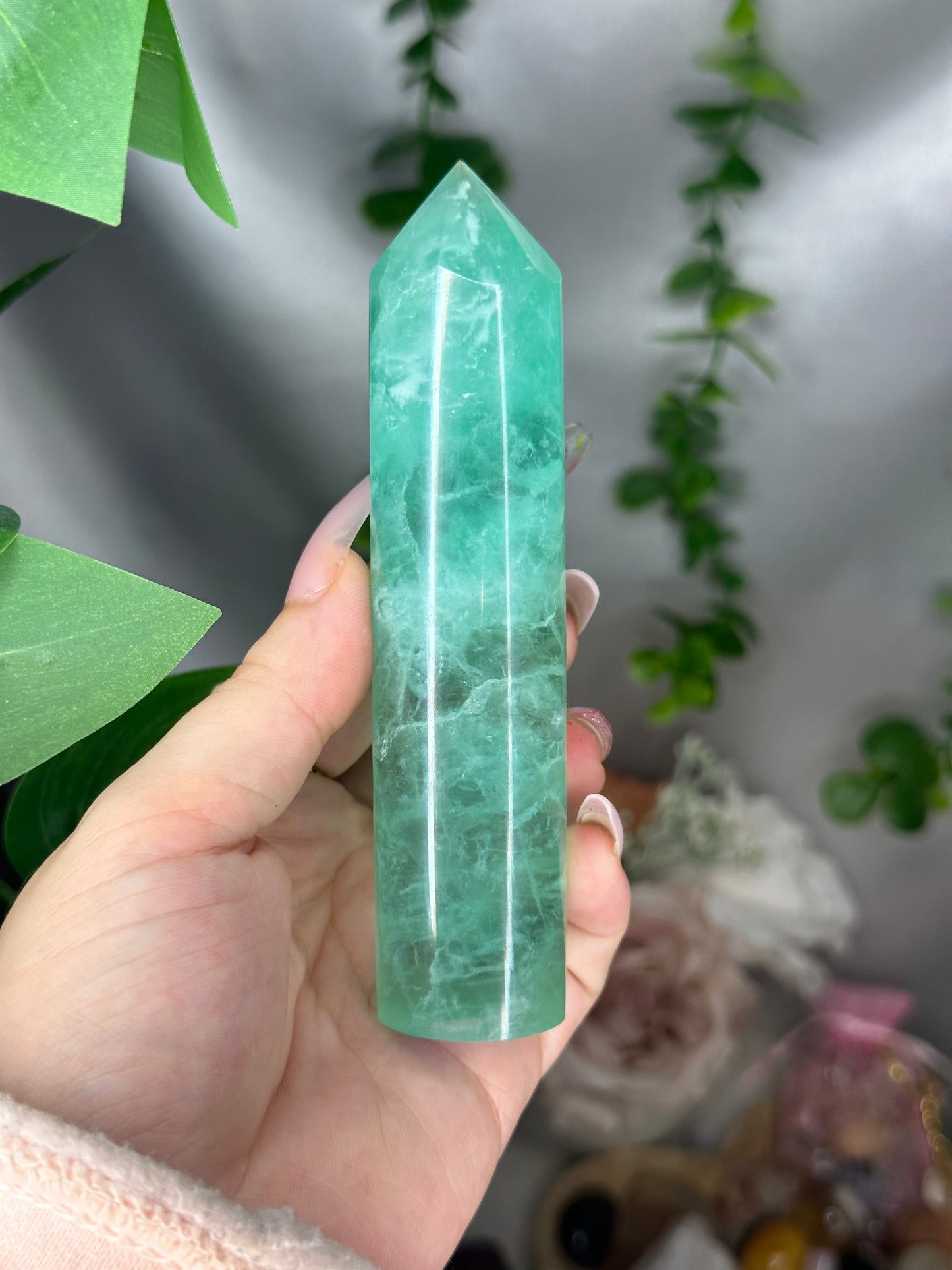 “Baja Blast” Green Fluorite Tower