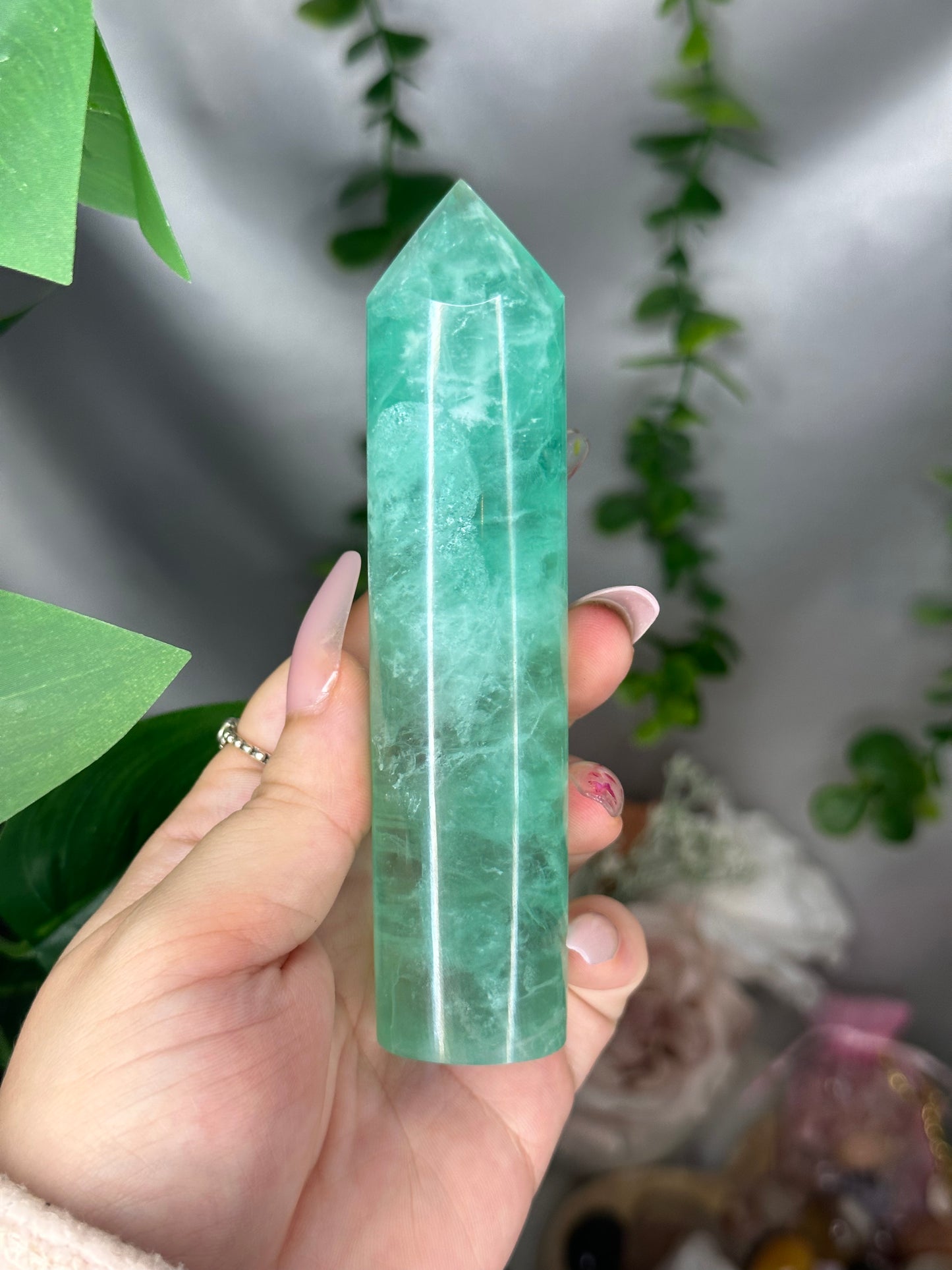 “Baja Blast” Green Fluorite Tower