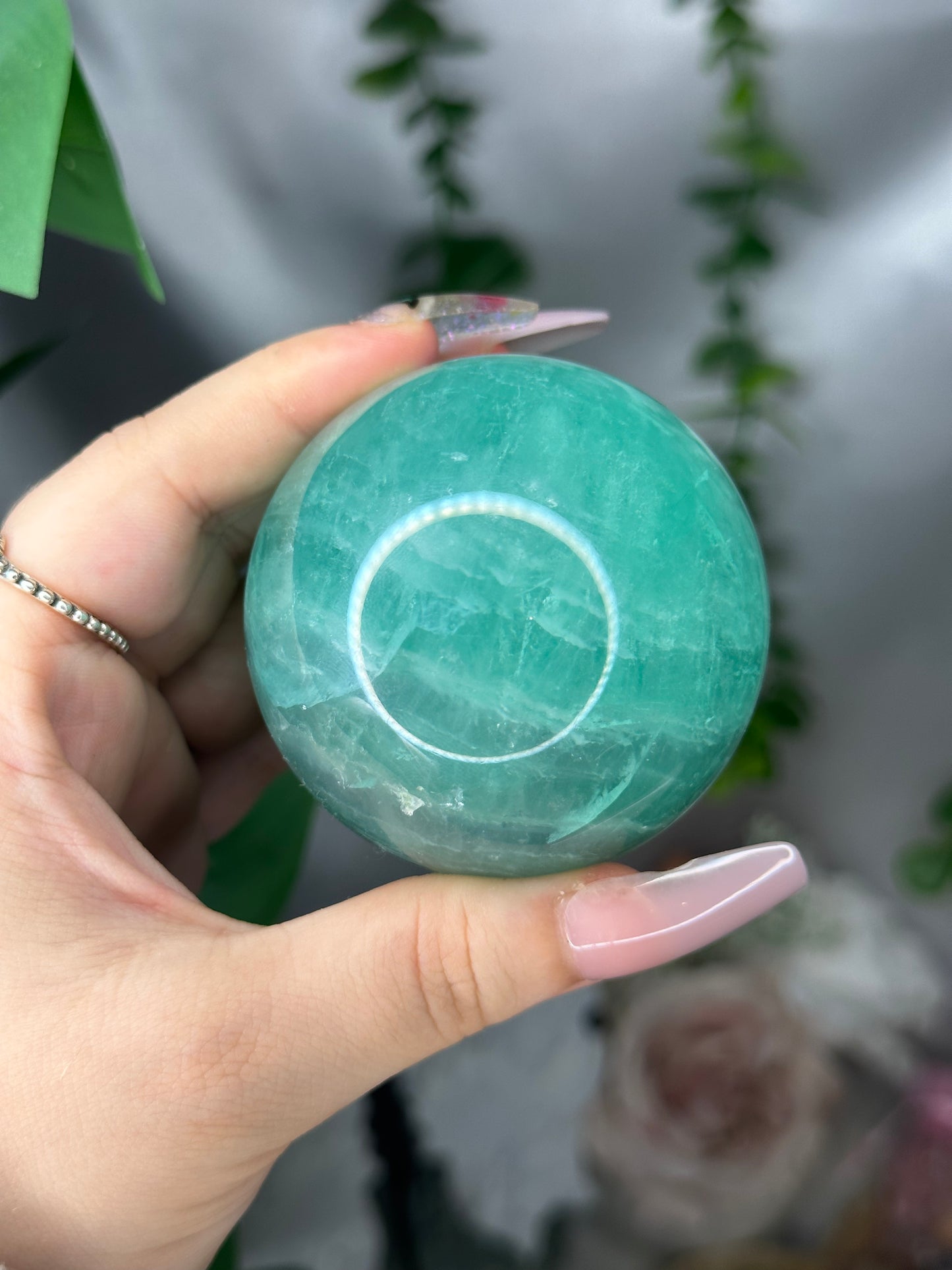 “Baja Blast” Green Fluorite Sphere