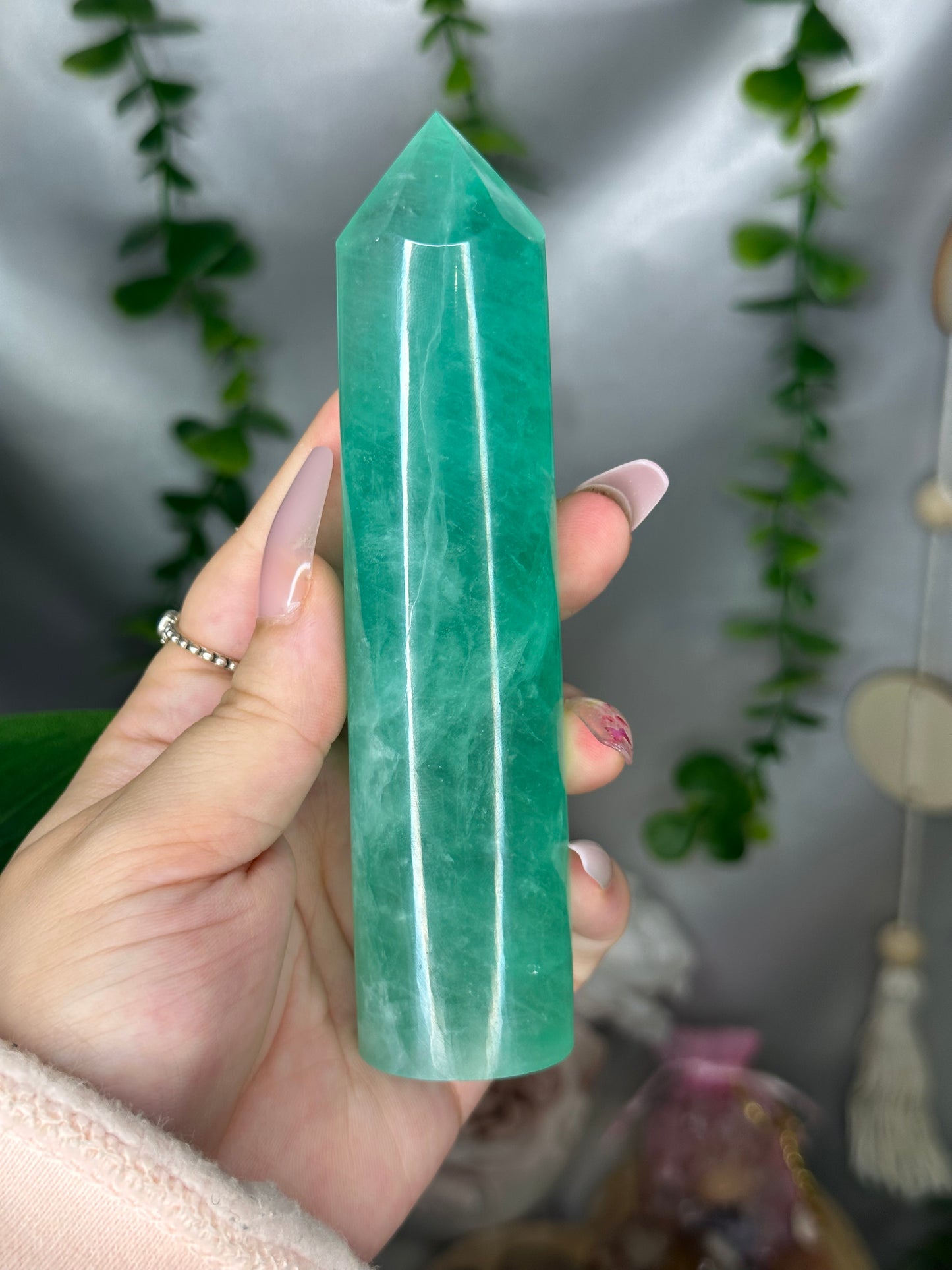 “Baja Blast” Green Fluorite Tower