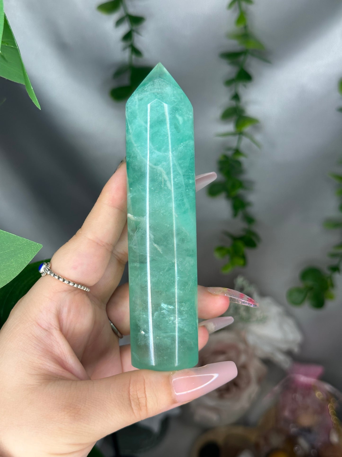 “Baja Blast” Green Fluorite Tower