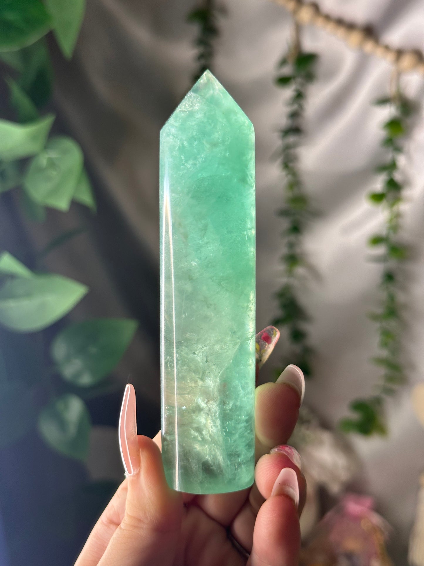 “Baja Blast” Green Fluorite Tower