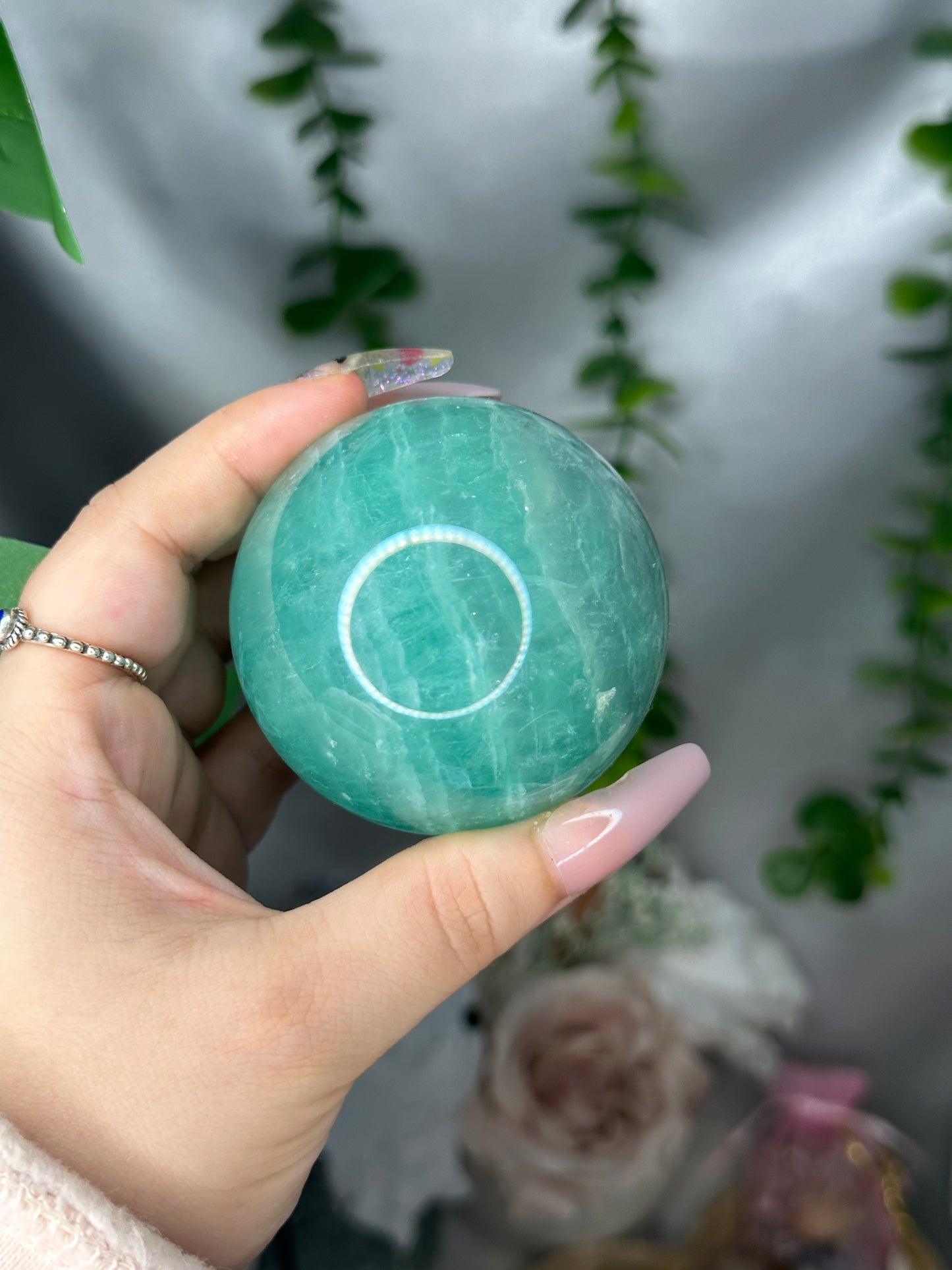 “Baja Blast” Green Fluorite Sphere