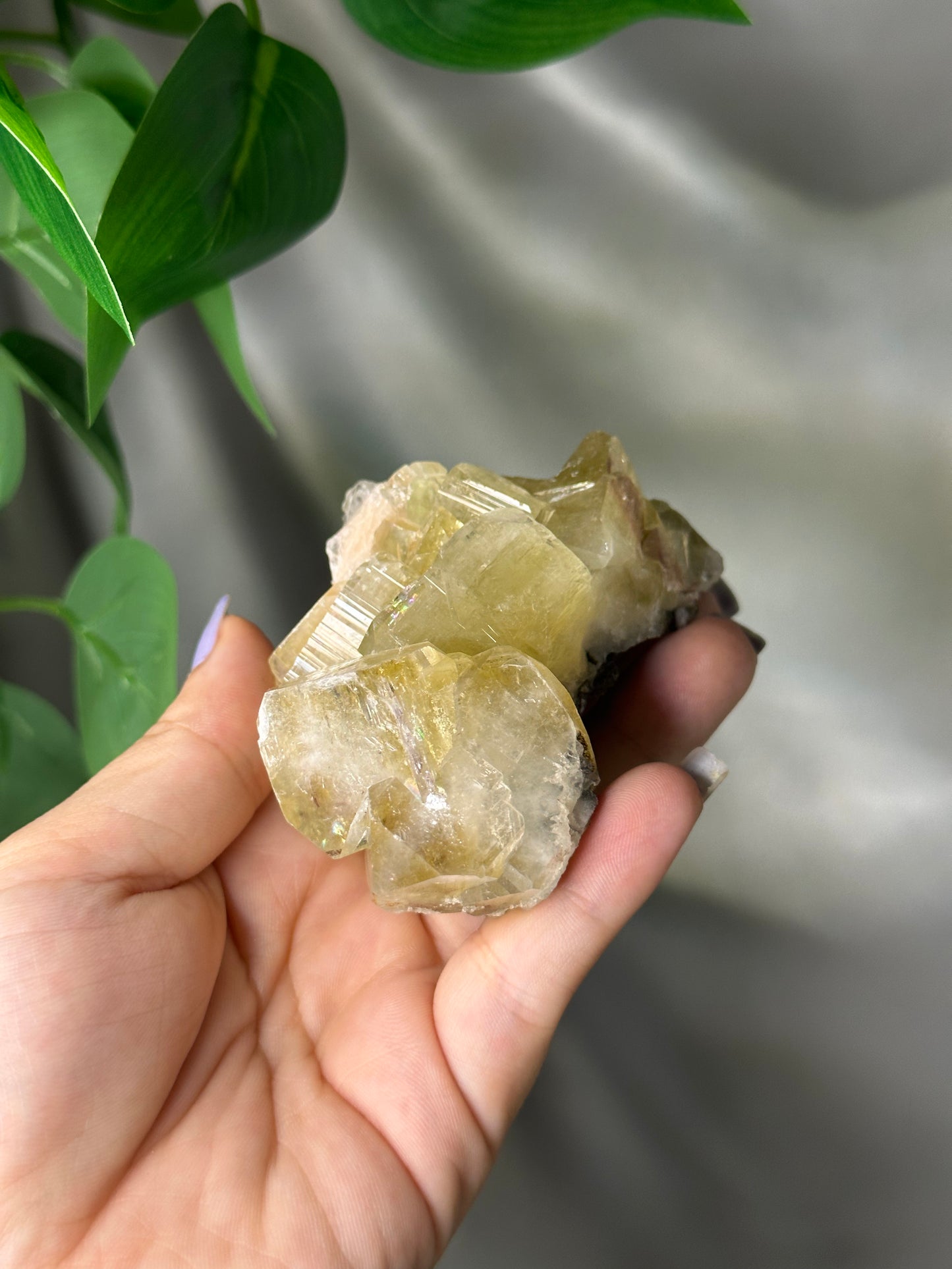 Green Cubic Apophyllite Cluster with Peach Stilbite