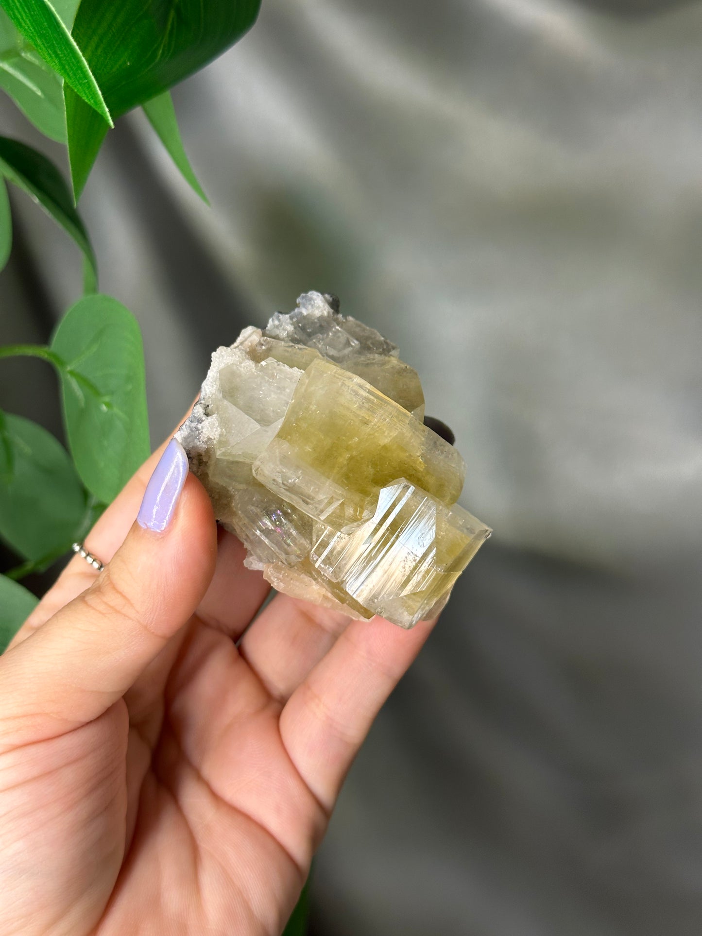 Green Cubic Apophyllite on Chalcedony