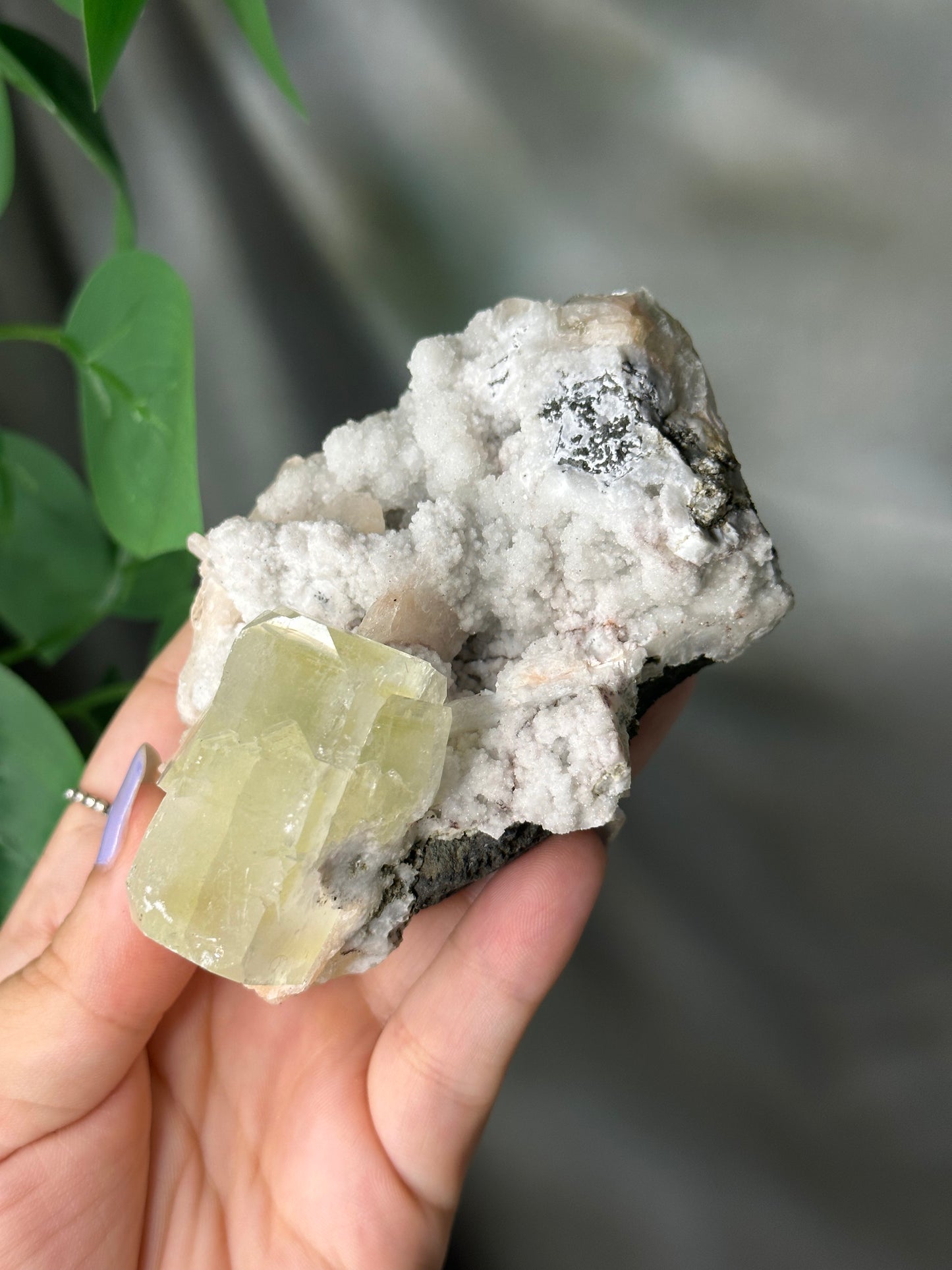 Green Cubic Apophyllite with Peach Stilbite on Chalcedony