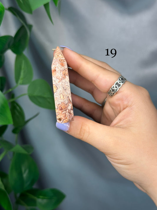 Pink Lace Agate Domino Towers: You Choose!