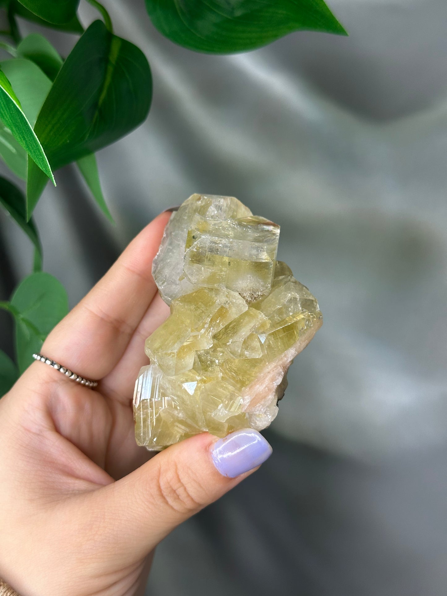 Green Cubic Apophyllite Cluster with Peach Stilbite