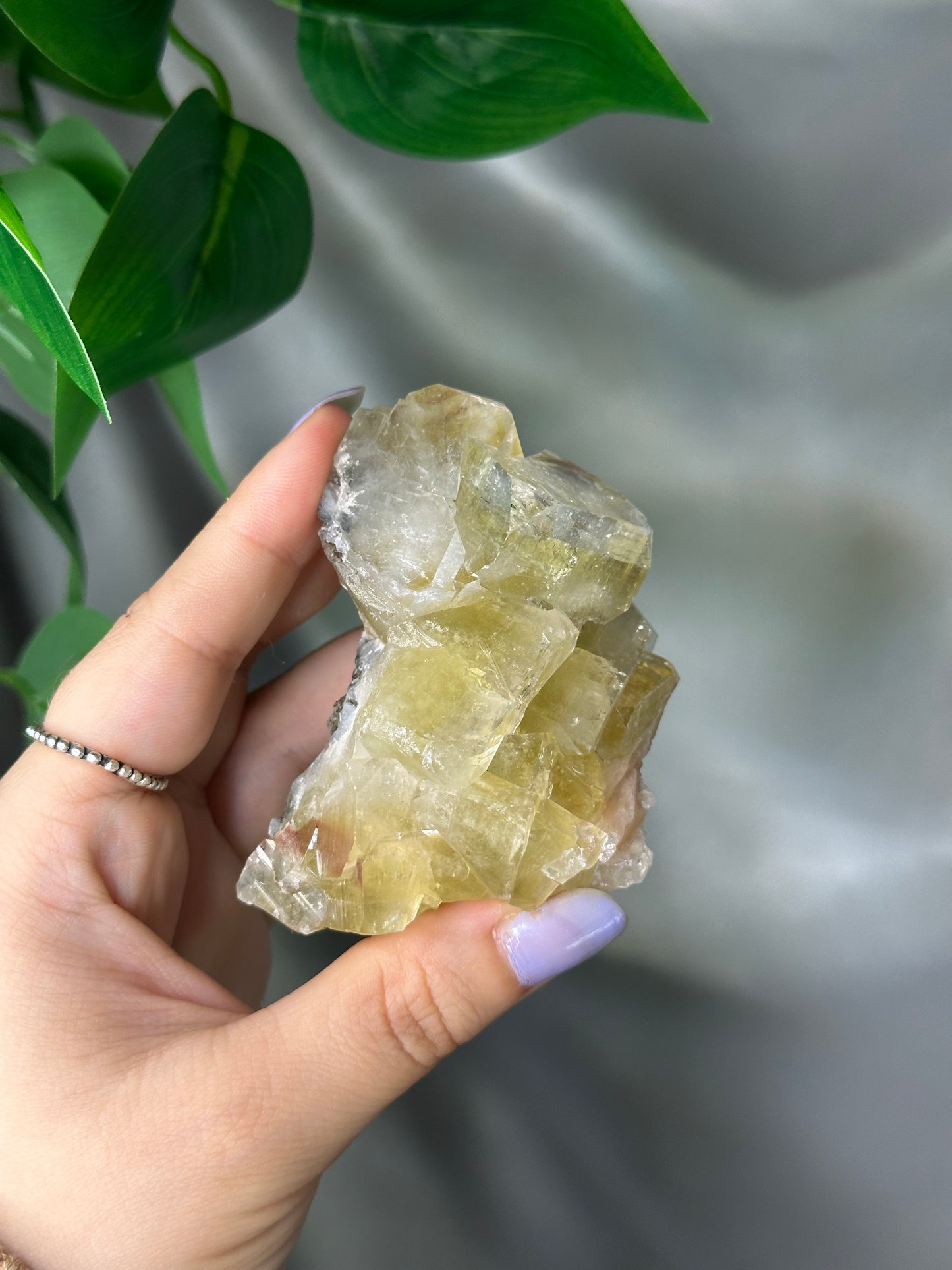 Green Cubic Apophyllite Cluster with Peach Stilbite