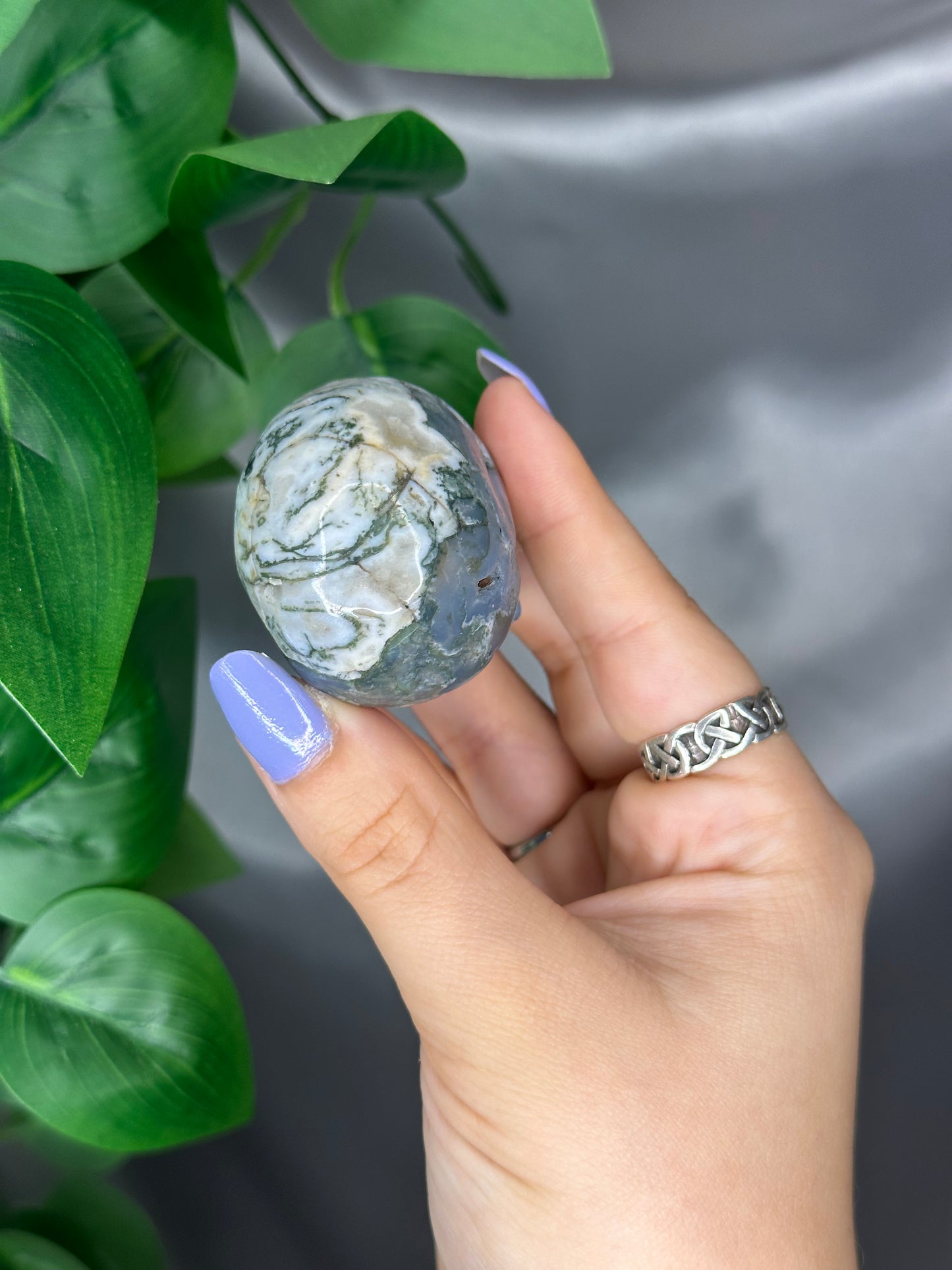 Moss Agate Skull