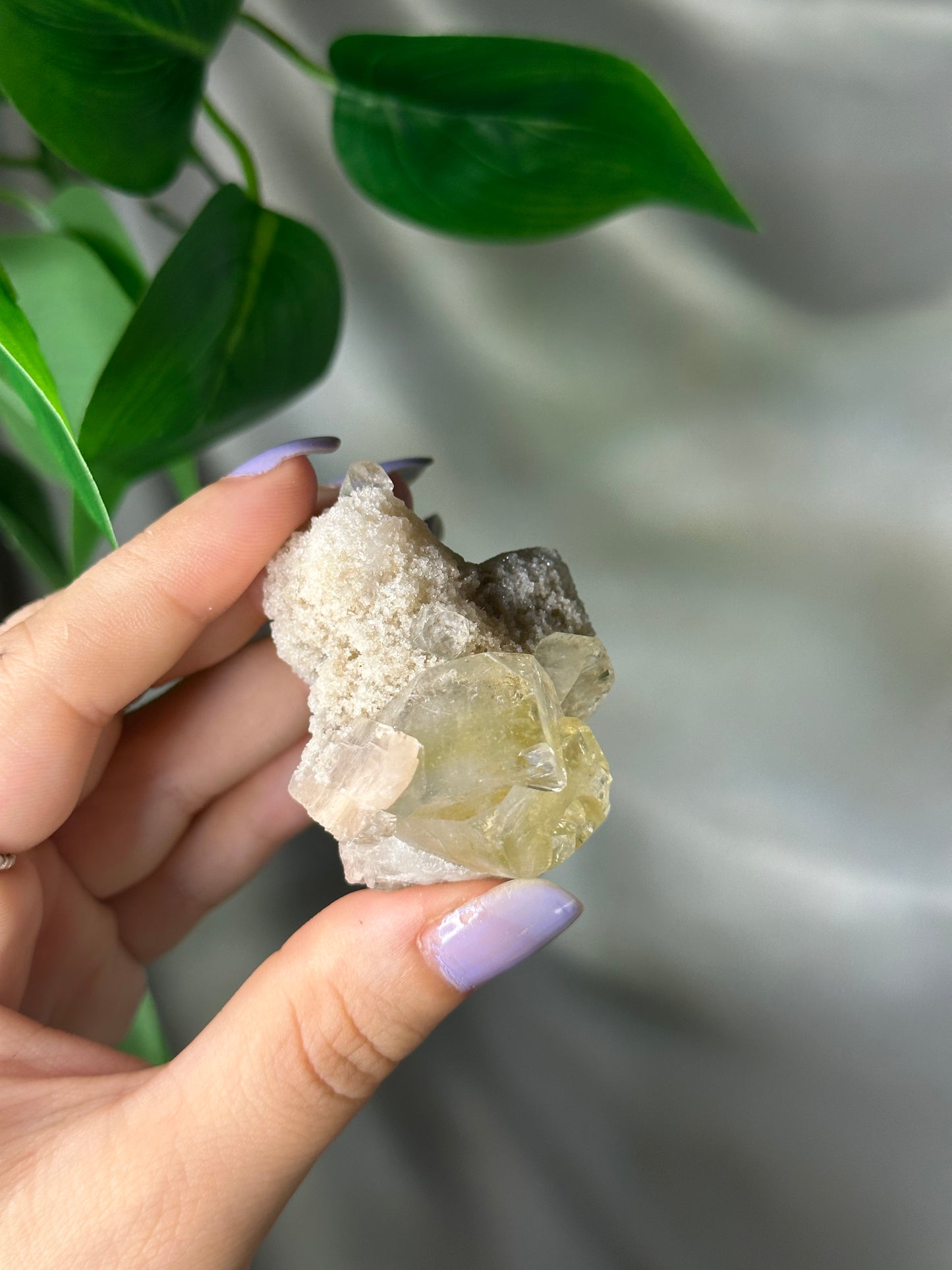 Green Cubic Apophyllite with Peach Stilbite and Chalcedony