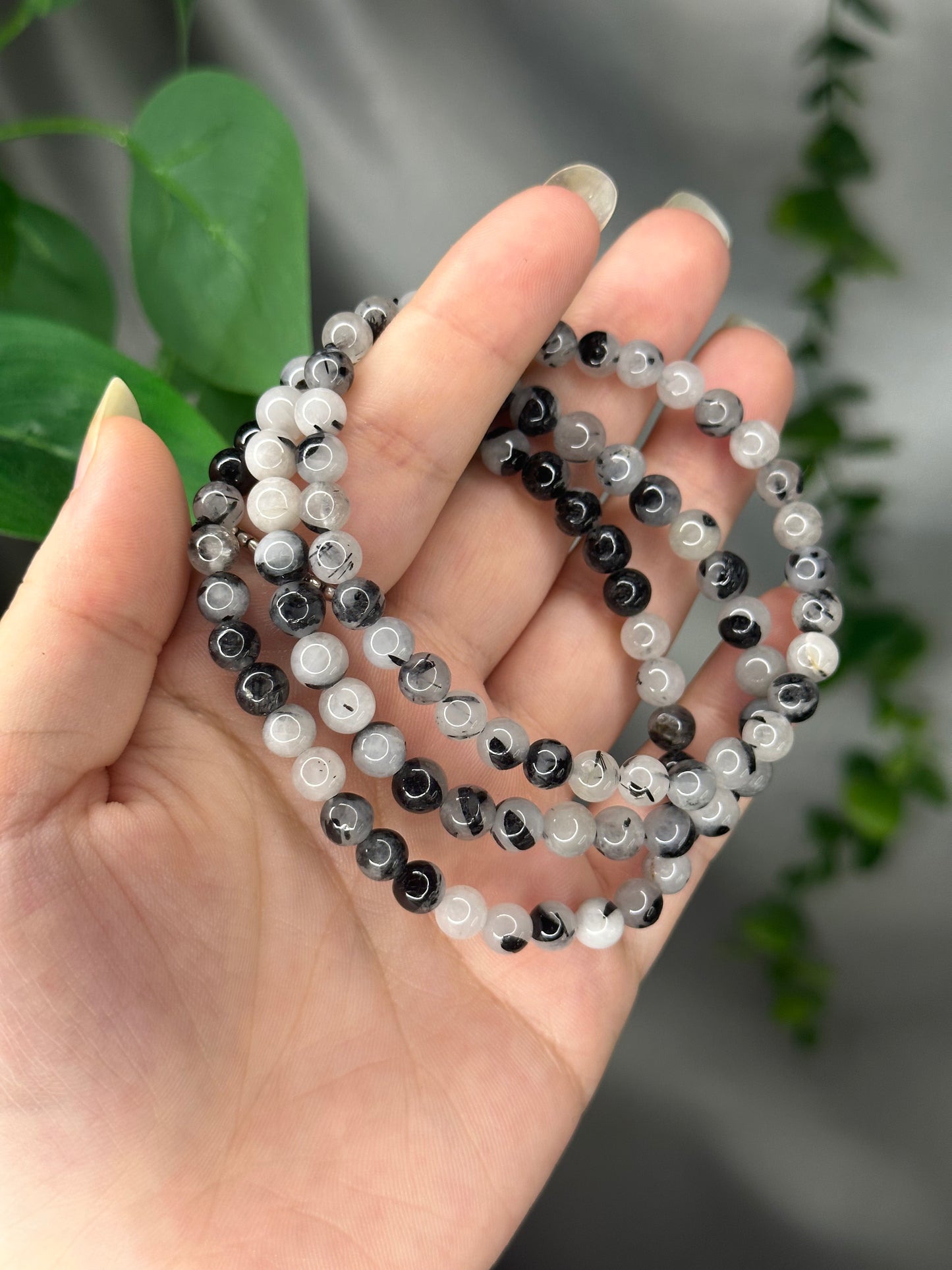 Black Tourmaline in Quartz Bracelet