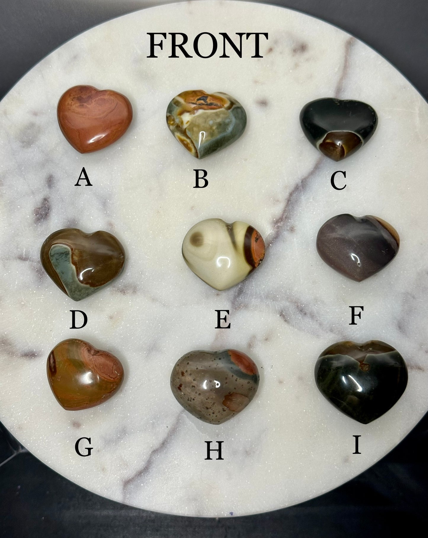 Polychrome Jasper Hearts: You Choose!